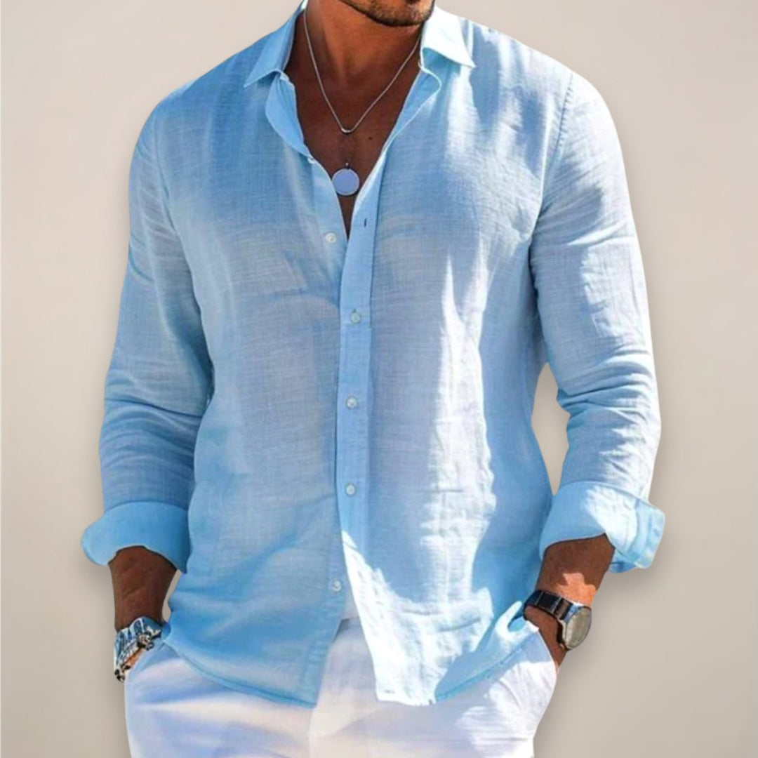 Mens casual long sleeve button down shirt in relaxed fit