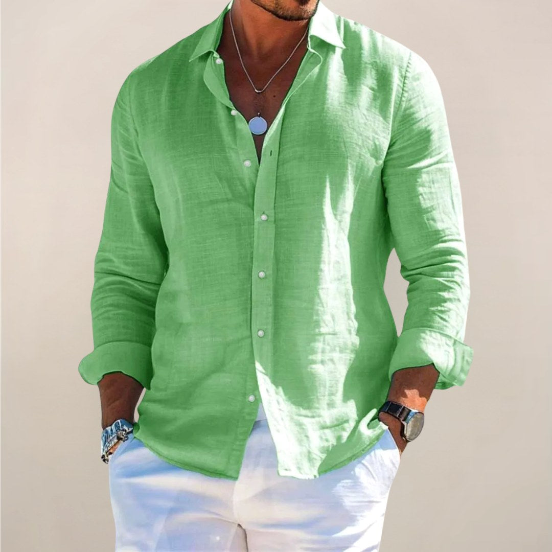 Mens versatile button down casual shirt in solid color