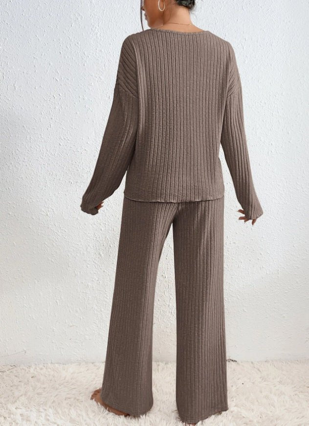 Soft knit two piece set sleeve detail and ribbed cuffs