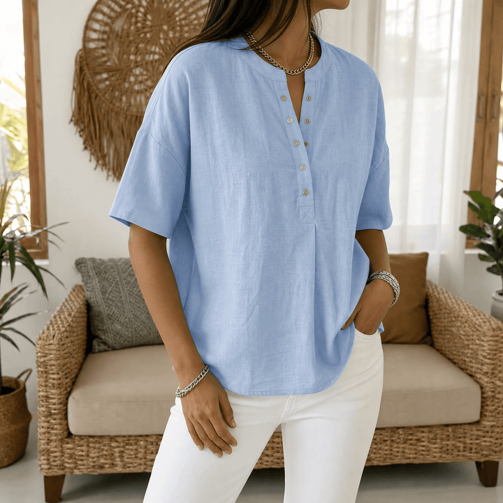 Casual women's shirt hemline and sleeve close-up detail