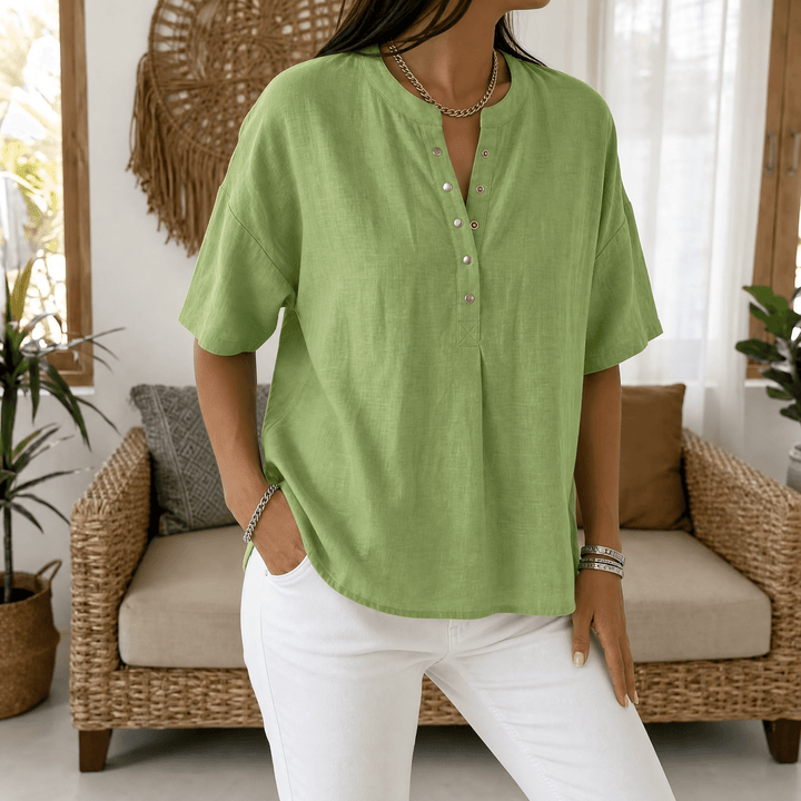 Stylish everyday wear women's top paired for warm weather