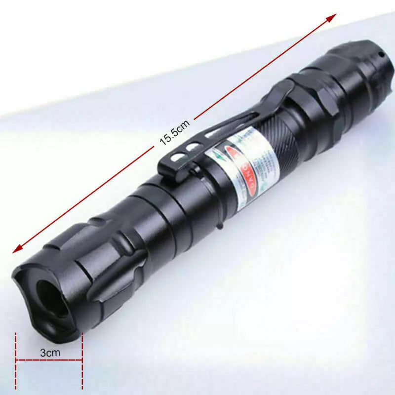 Durable black metal green laser pointer tool close-up view