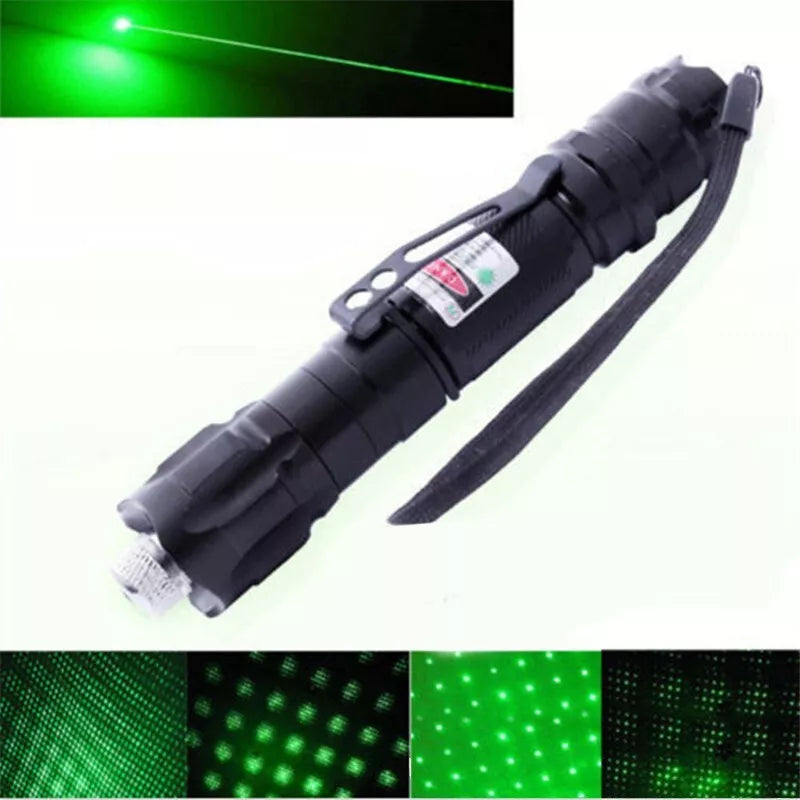Portable green laser pointer tool packed for outdoor adventures