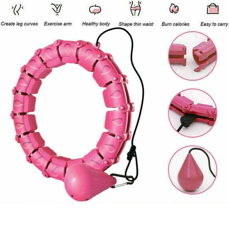 Unisex smart weighted fitness hula hoop with gravity ball for core workout