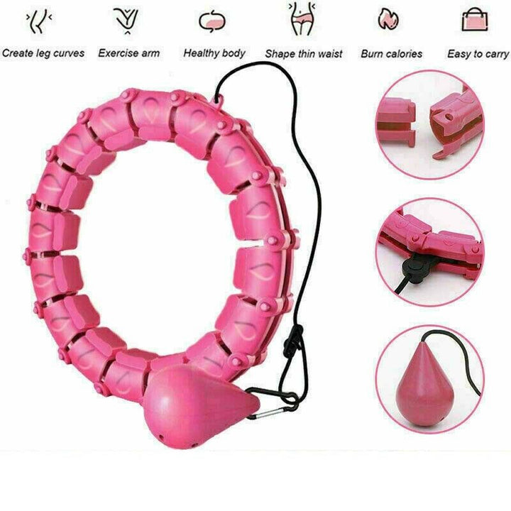 Unisex smart weighted fitness hula hoop with gravity ball for core workout