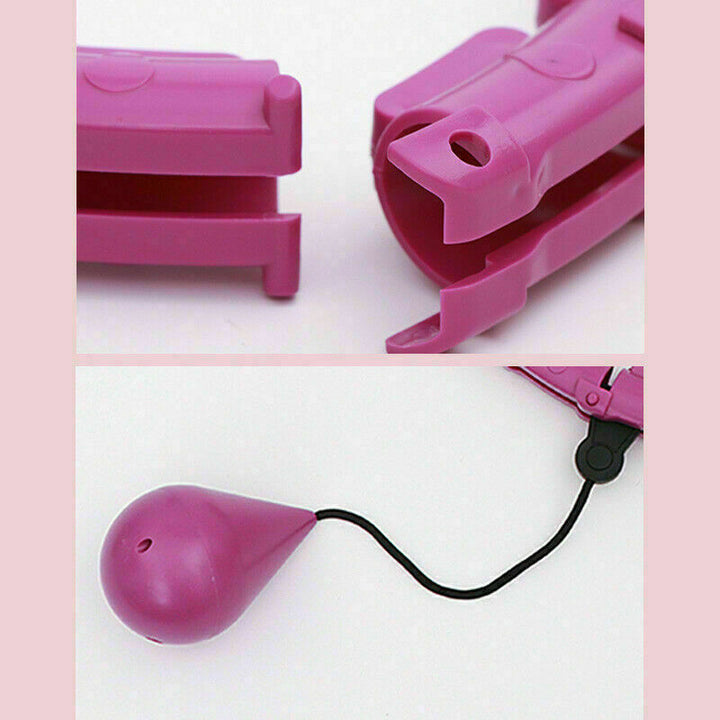 Detachable links of weighted exercise hoop for customized waist sizing