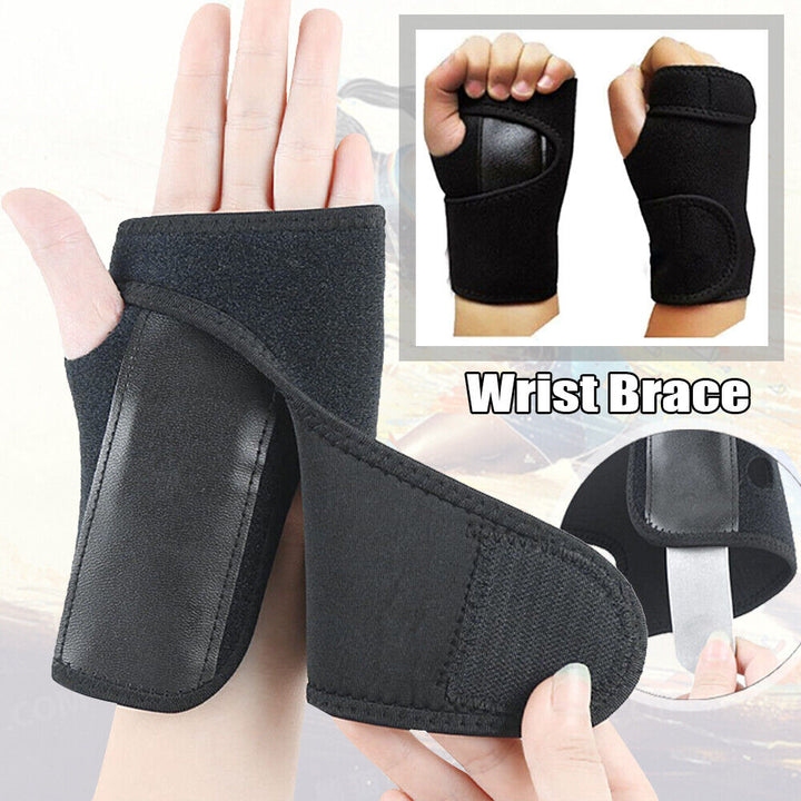 Adjustable wrist support brace featuring removable metal stay for tendonitis