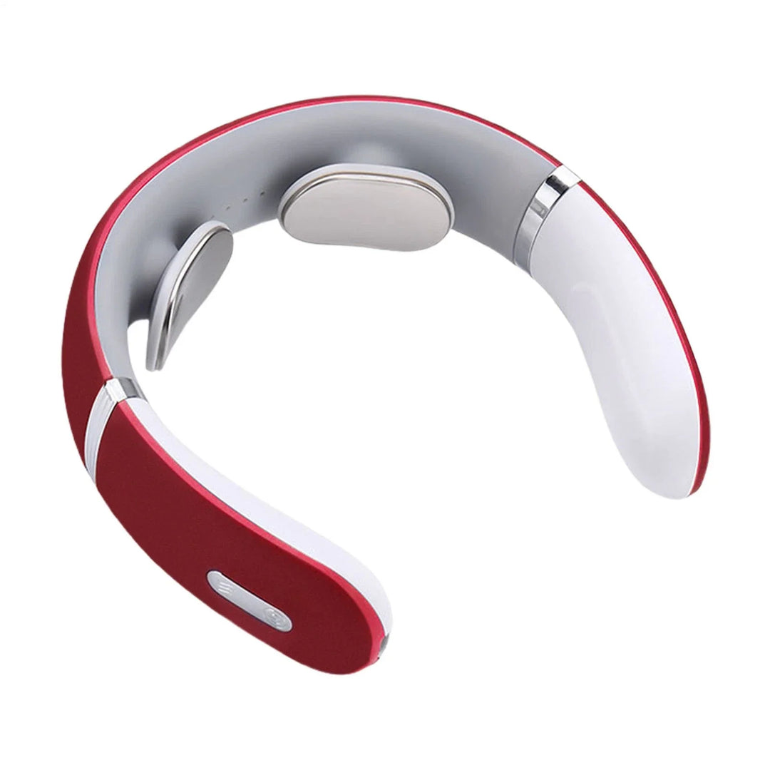 Lifestyle shot of portable electric massager used while relaxing at home