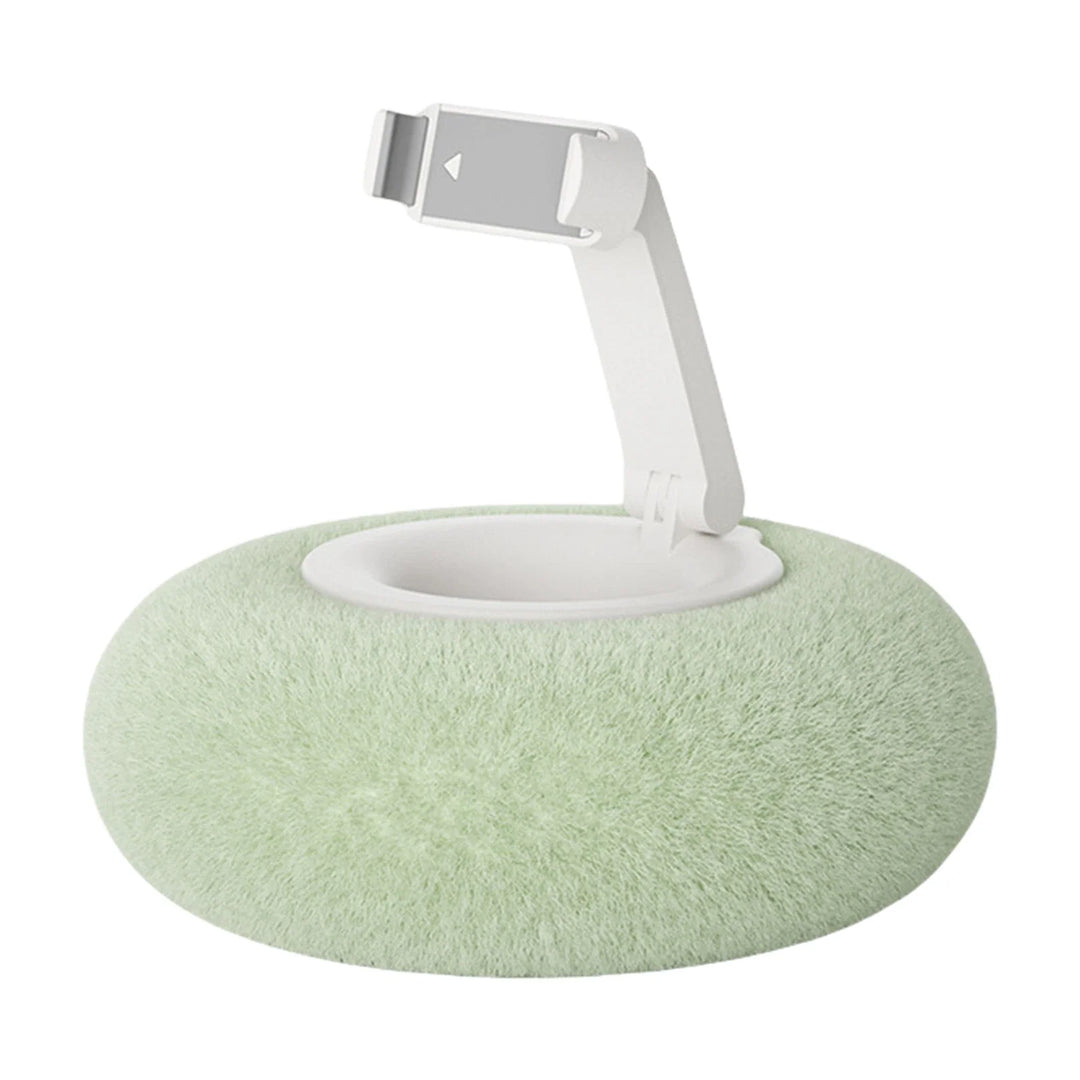 Close up of the flexible mobile phone holder pillow fabric and texture