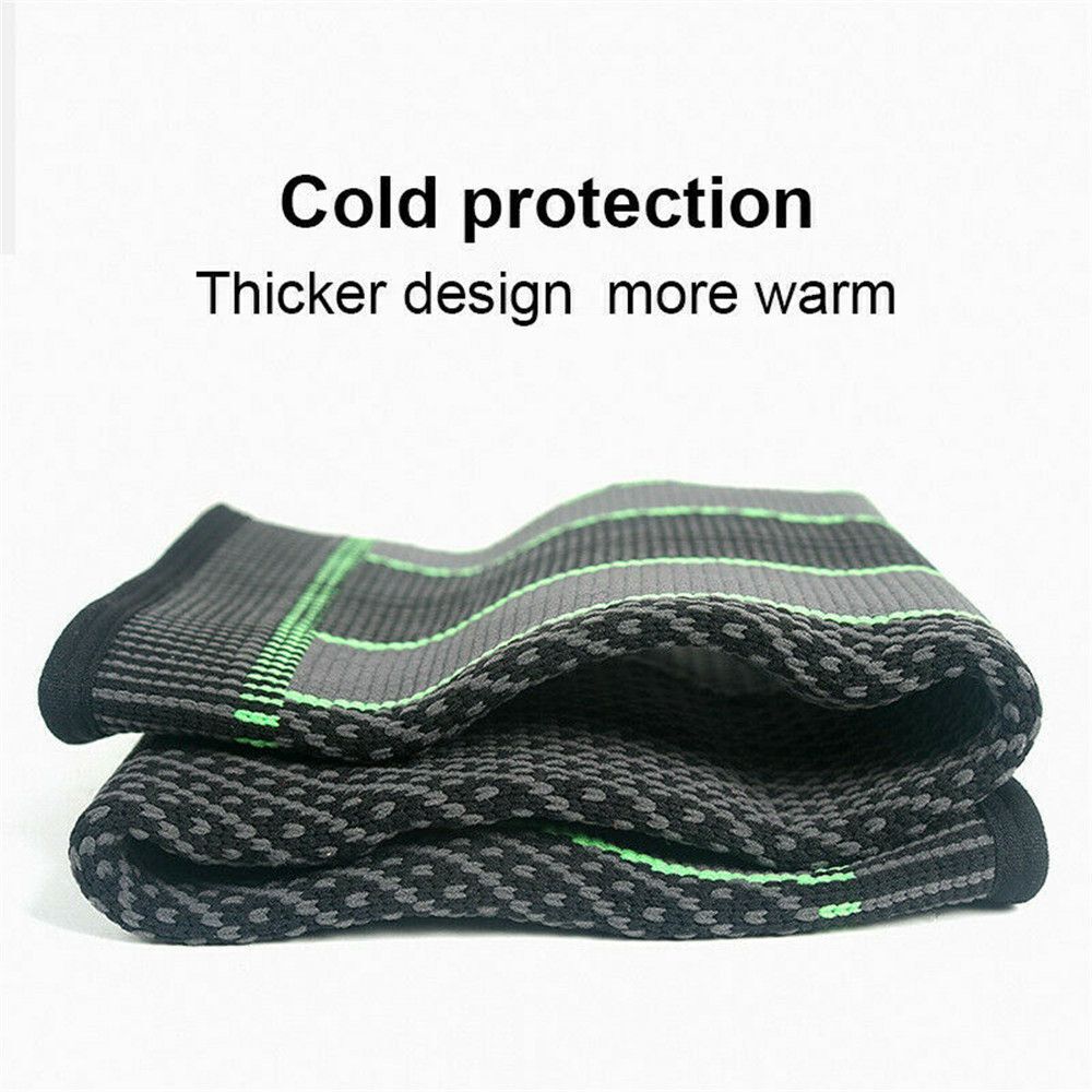 Model wearing the workout accessory knee sleeve for sports injury prevention