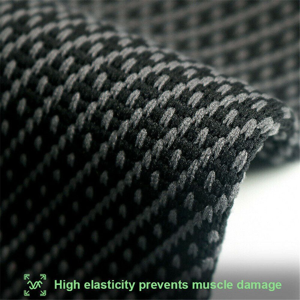 Close-up of the breathable fabric texture on the fitness gear leg brace