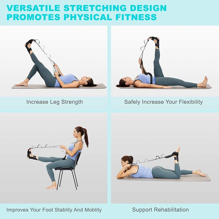 Lifestyle image of athlete using leg stretcher strap for warm-up stretches [[lstfy-media:14]]