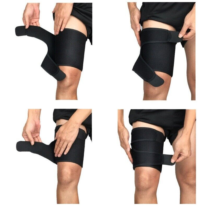 Athletic leg brace shown packaging-ready, emphasizing ergonomic design for men and women.