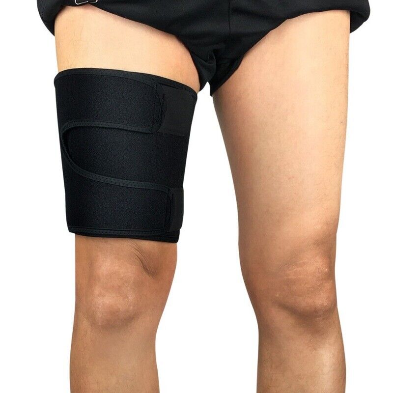 Full view of adjustable thigh compression wrap design