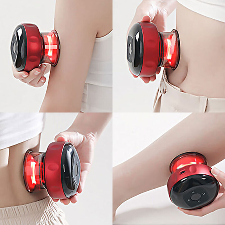 Demonstration of smart cup massager applied to various muscle groups