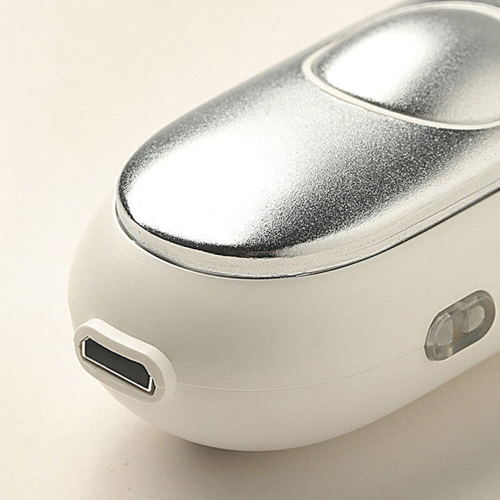 Portable sleep aid device USB charging port view for easy power-ups.