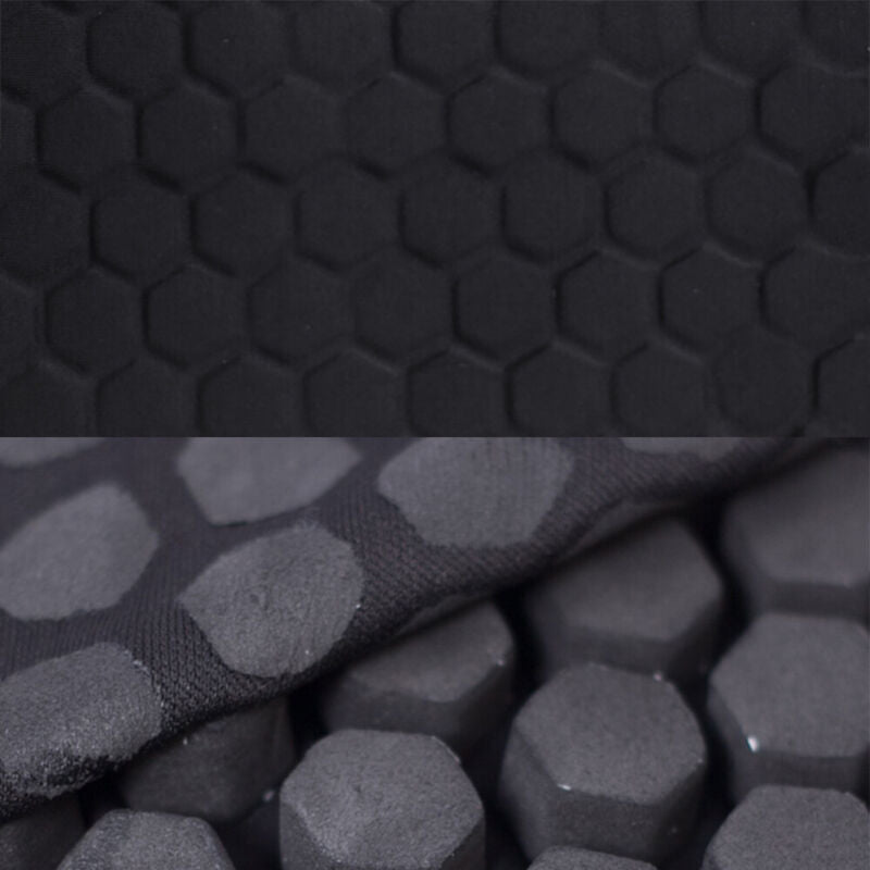 Close-up of durable fabric and anti-slip grip on knee compression sleeve