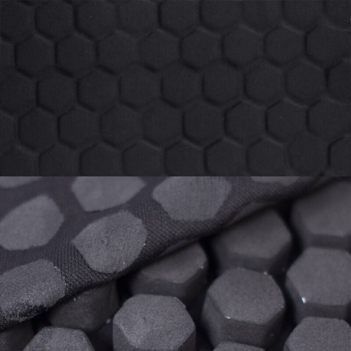 Close-up of durable fabric and anti-slip grip on knee compression sleeve