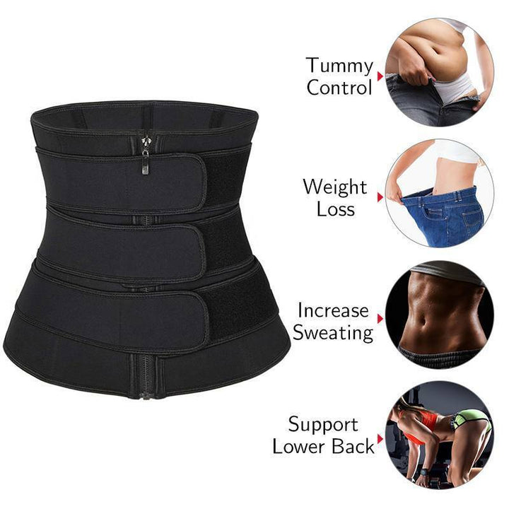 Workout gear waist trainer belt showing flexible boning detail