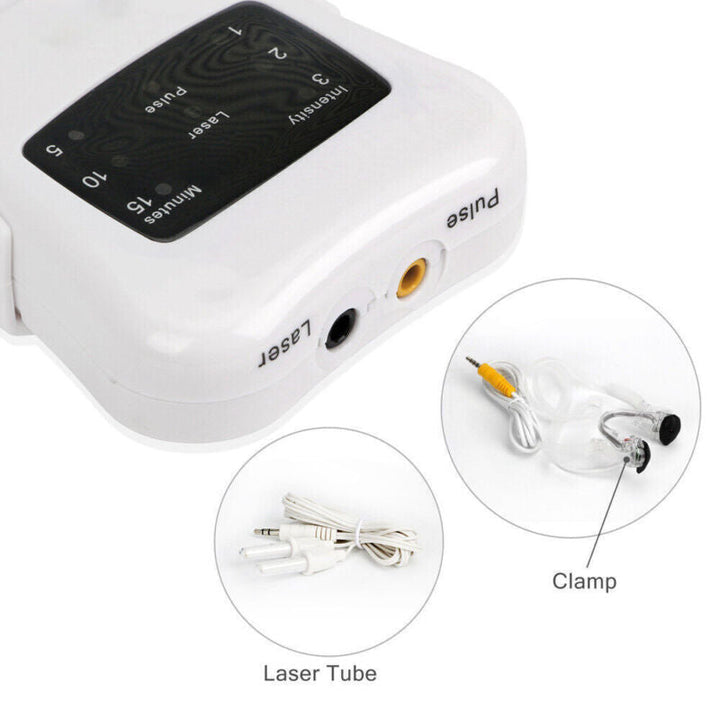 Person using the sinus care therapy device comfortably at home for allergy relief.
