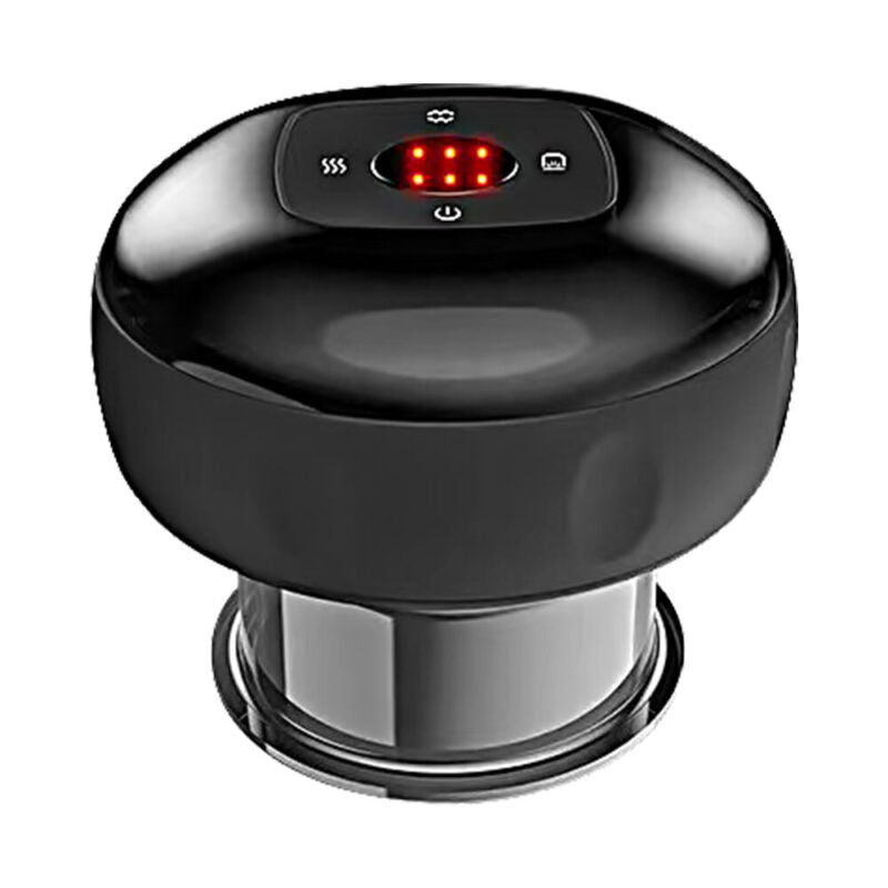 Ergonomic electric back massager positioned on muscle recovery area