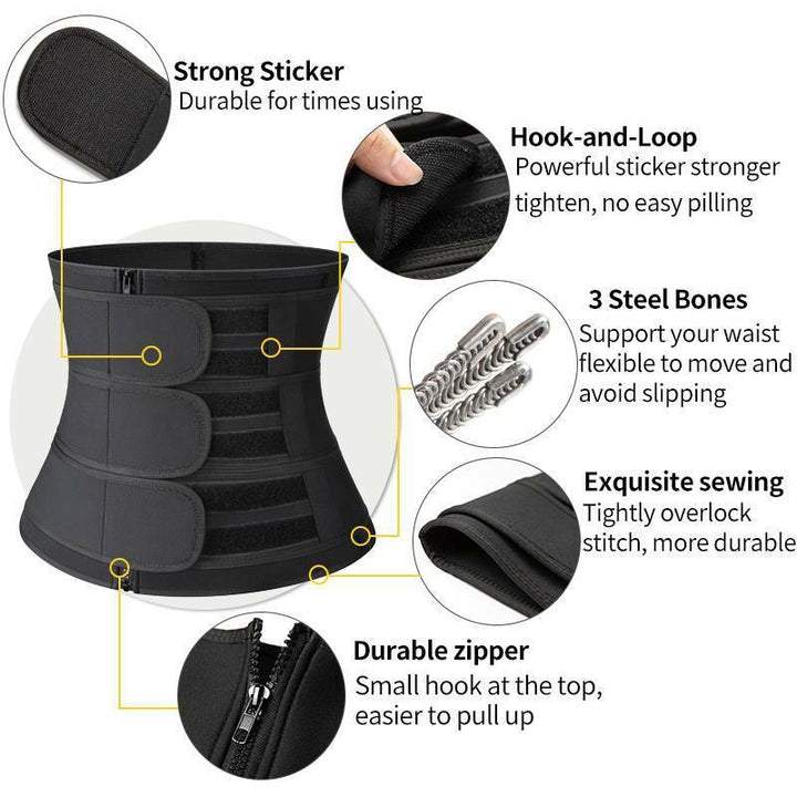 Body shaper hourglass slimming belt worn on fitness apparel