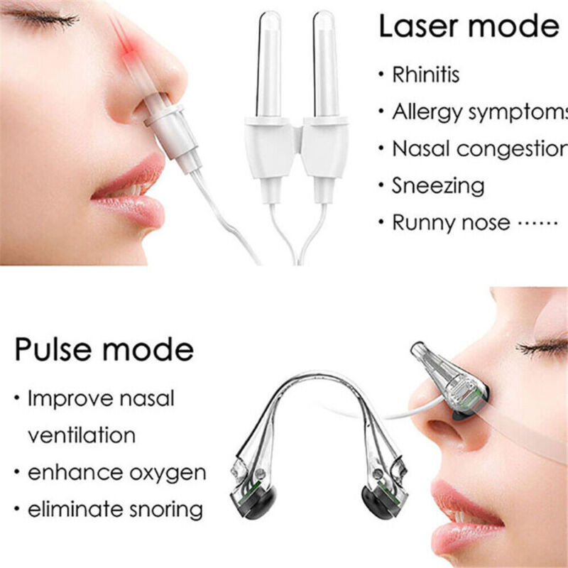 Close-up of the breathing aid dual probes used for effective rhinitis treatment.