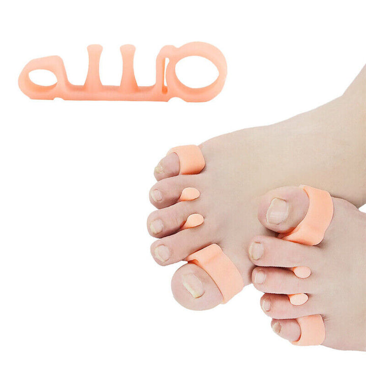 Side profile of silicone toe correctors showing flexible design