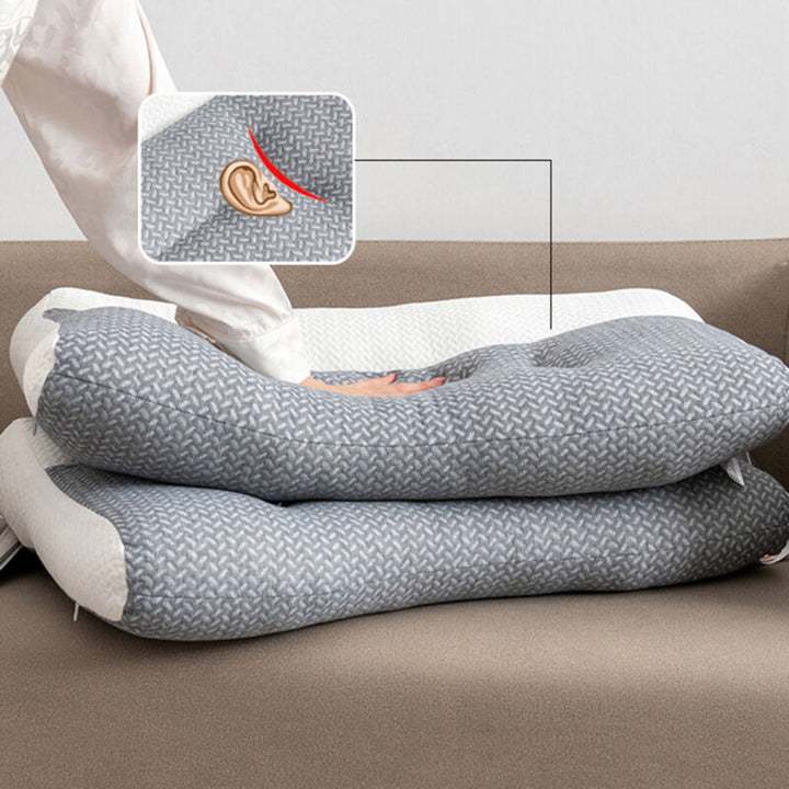 Wholesale pain relief bedding pillow showcasing contour curves and edges