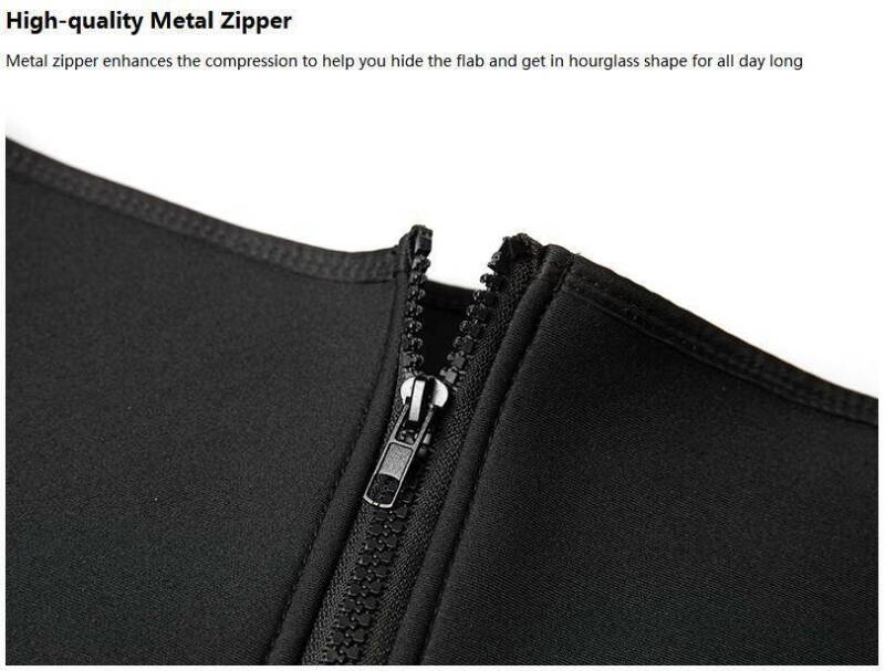 Flat lay of black fitness waist trainer belt for weight loss
