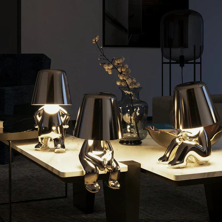 Dimmable bedside touch lamp casting a warm and relaxing glow in a bedroom