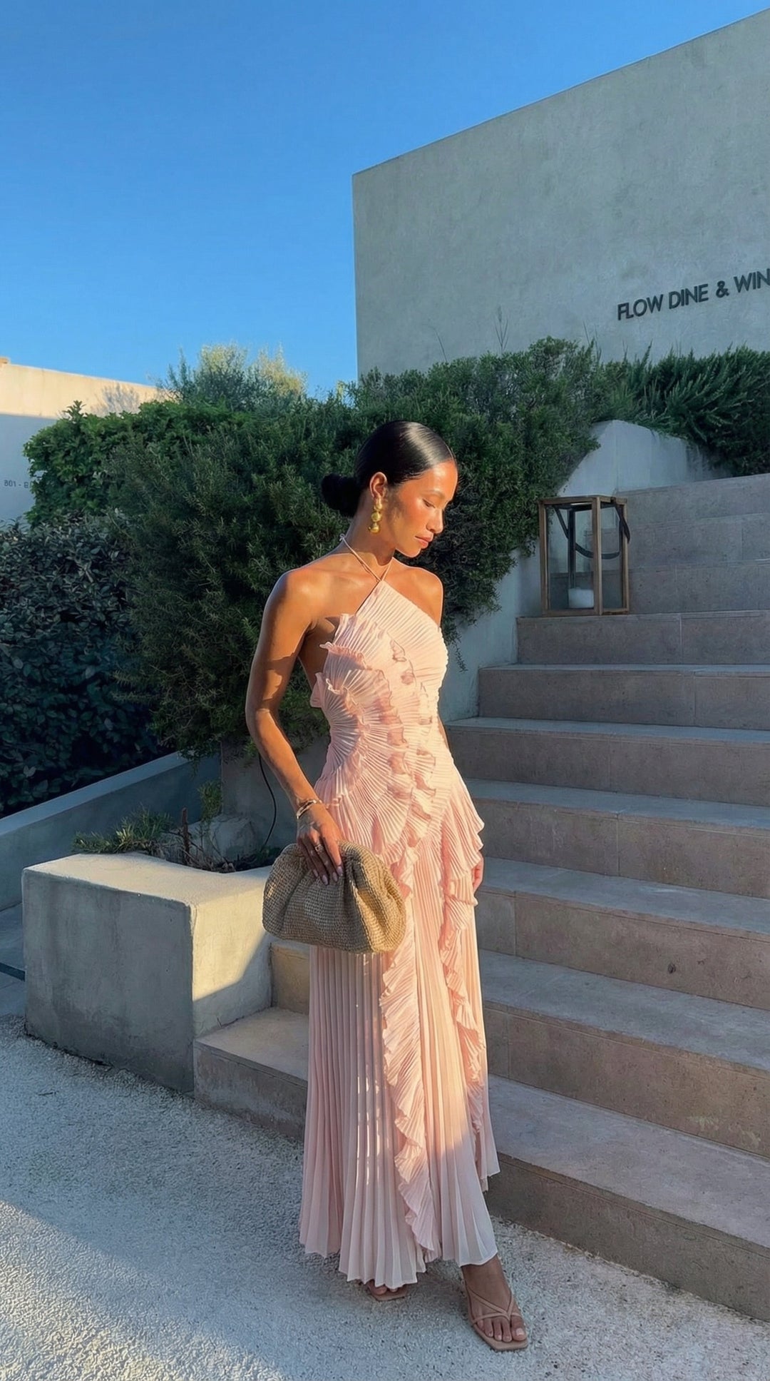 Classic party dress with elegant tiered ruffles