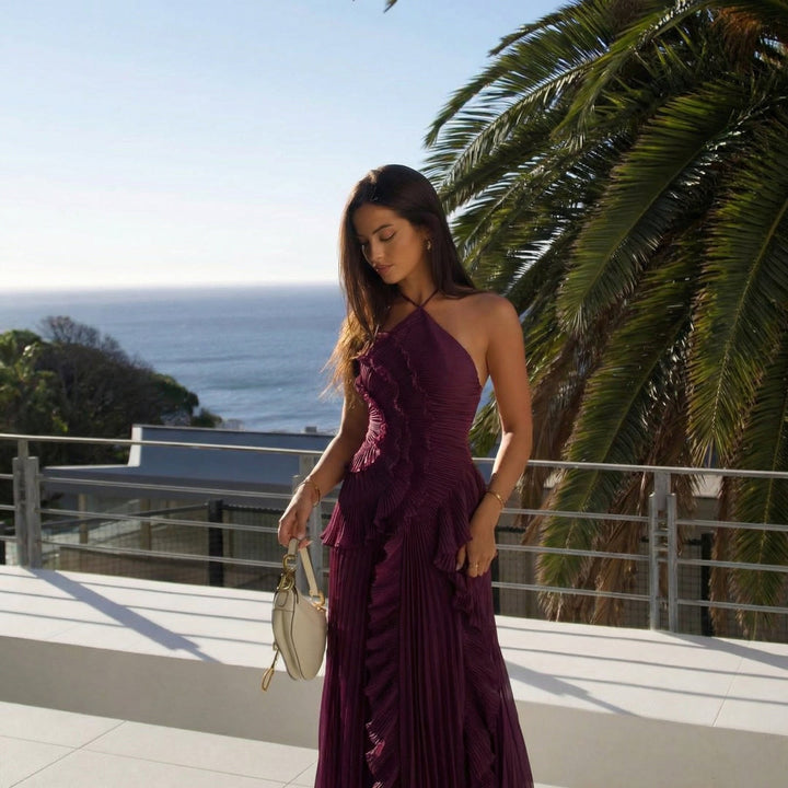 Charming ruffle maxi dress ideal for evening events