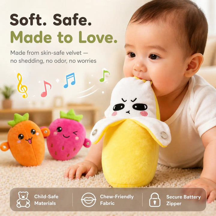 Plush sensory toy designed as an engaging kids gift with musical features