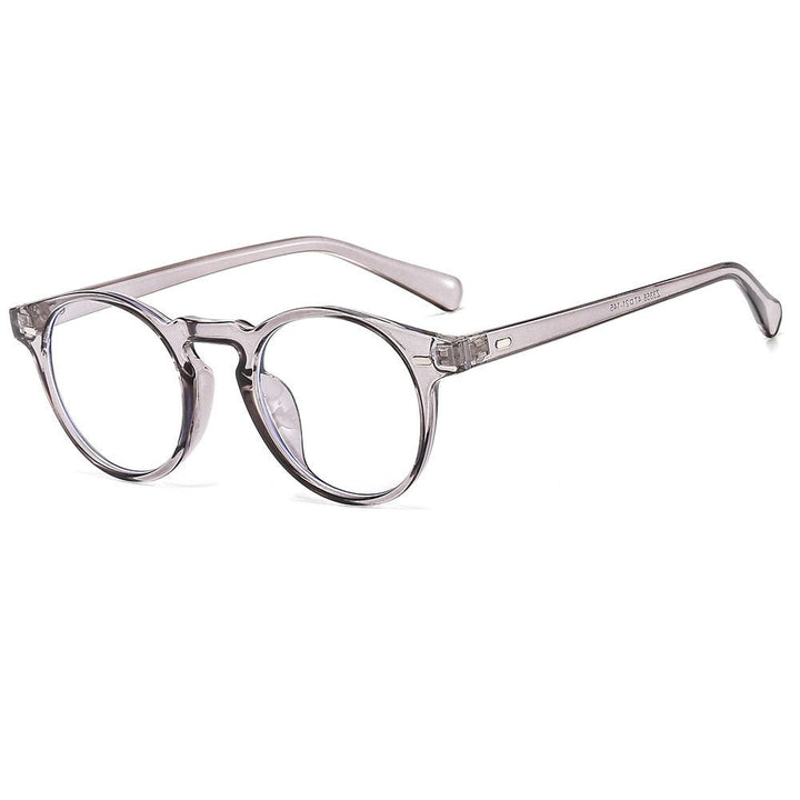 Transparent gray frame blue light filtering computer glasses