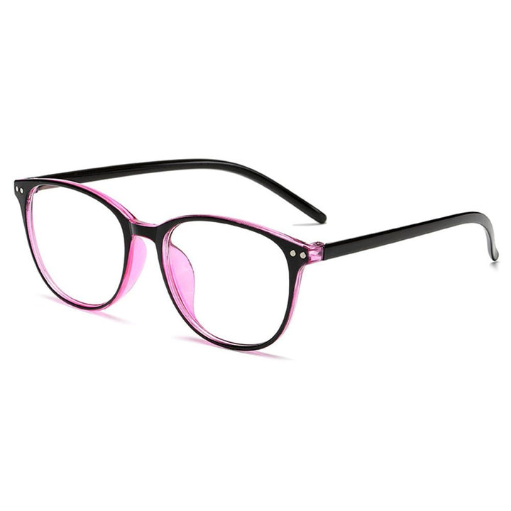 Close-up of clear optical frames designed for digital eye strain