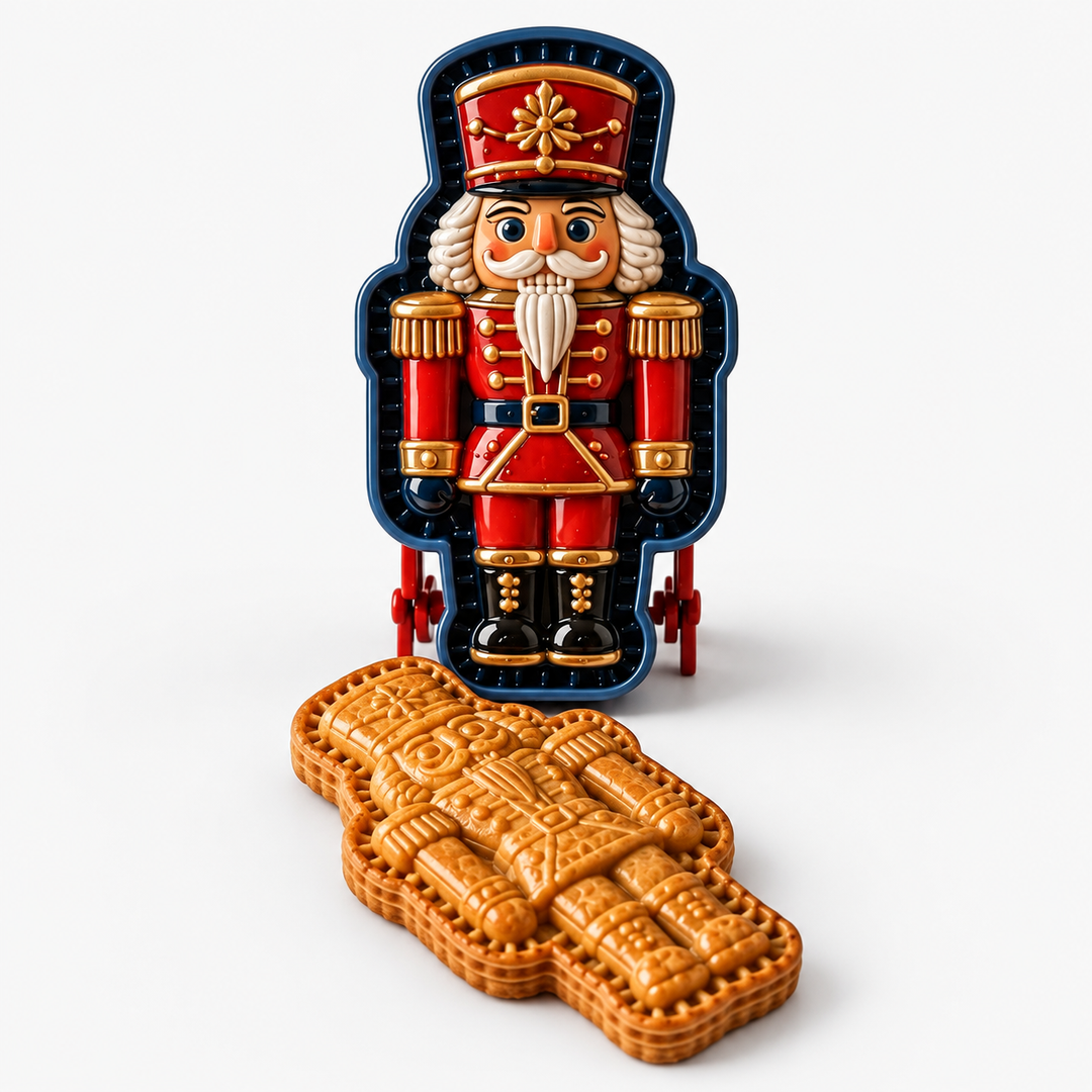Set of Christmas pastry molds and baking tools for holiday desserts