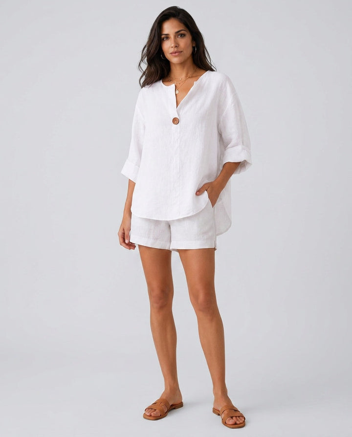 Everyday wear womens clothing lightweight button-down top