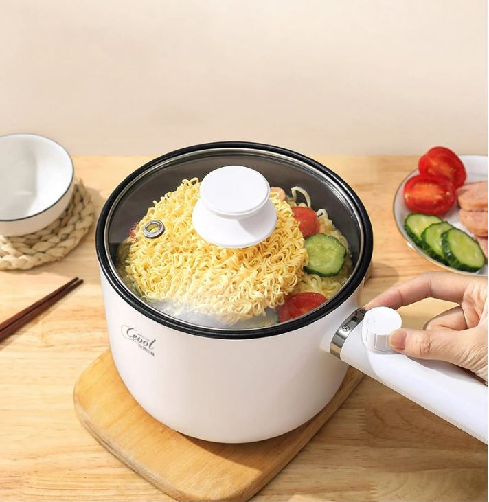 Versatile electric cooking pot showcasing temperature control settings