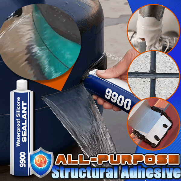 Professional waterproof silicone sealant tube shown during a leak repair demonstration