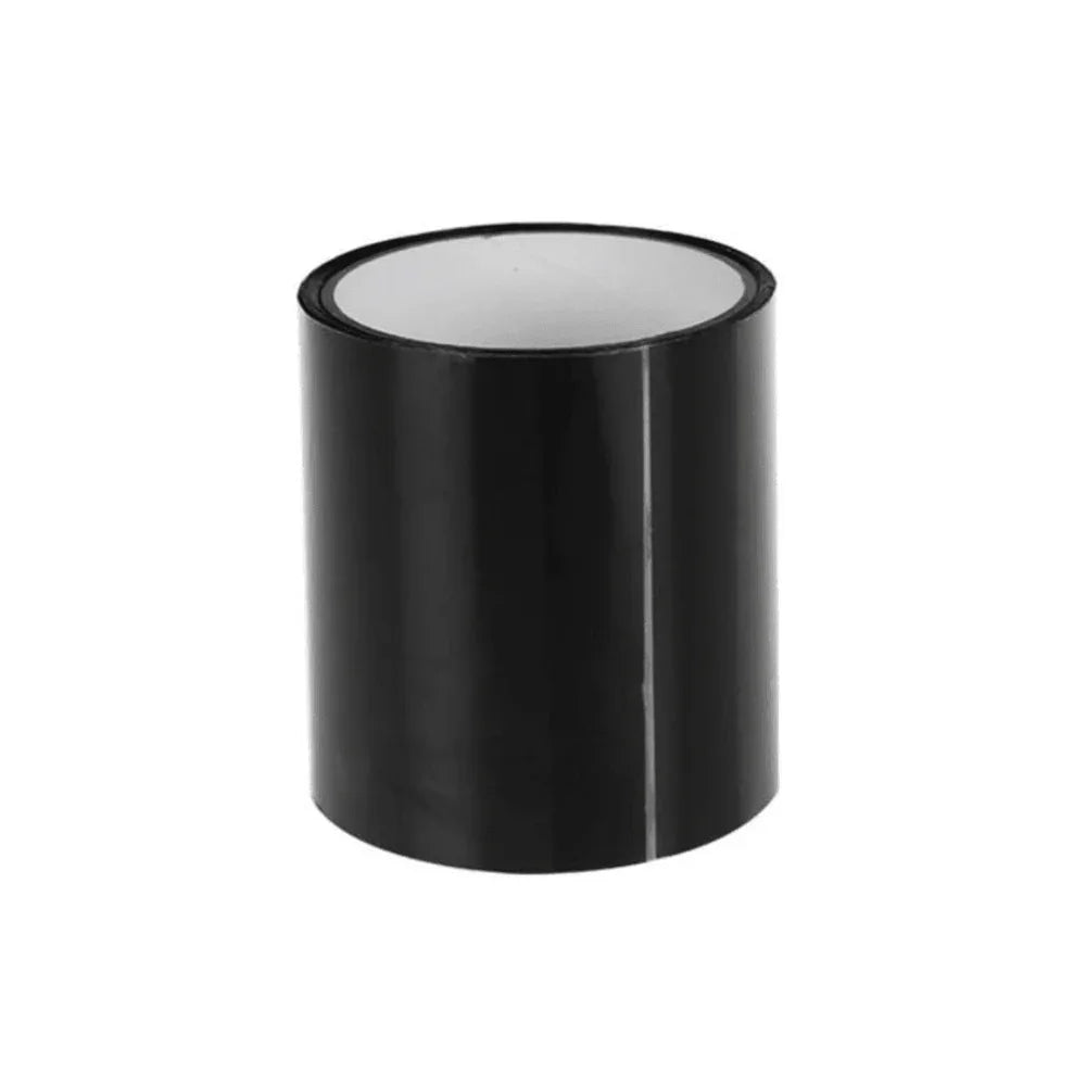 Adhesive heavy-duty sealing tape being unrolled to show strong sticky backing
