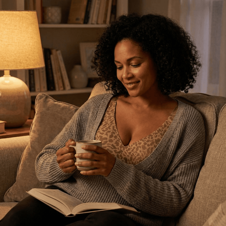 Deep v comfort bra highlighting breathable seamless fabric