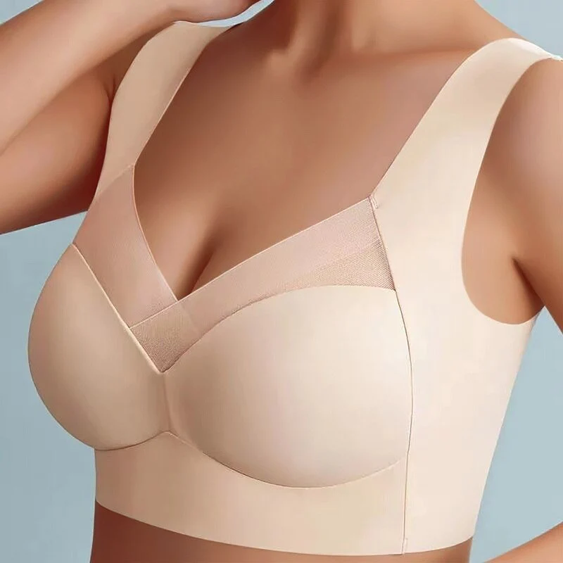 Supportive wirefree molded cup bra for women's daily wear