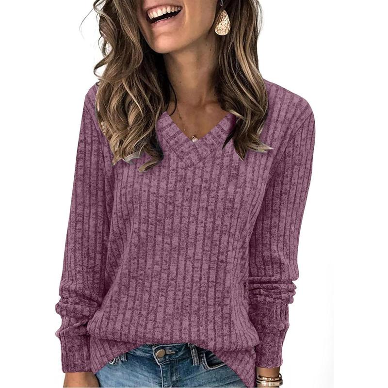 Anna | Women’s V Neck Ribbed Oversized Sweater