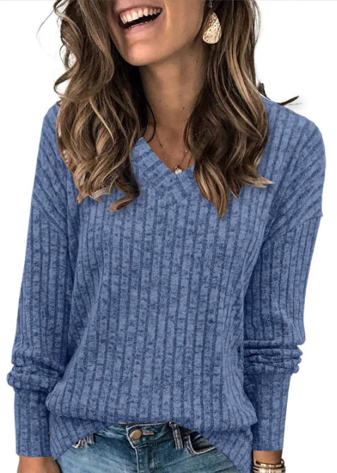 Anna | Women’s V Neck Ribbed Oversized Sweater