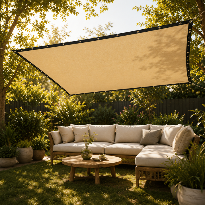 Complete mounting hardware kit included with the rectangular patio shade sail