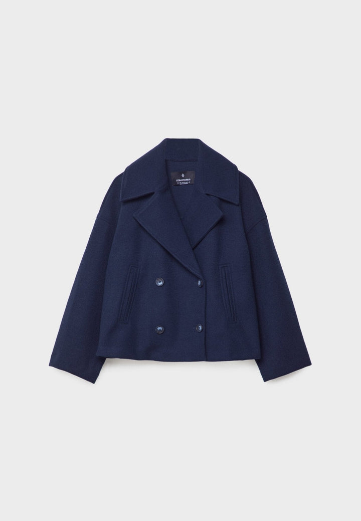 Chic casual jacket showcasing elegant buttons and lapel detailing