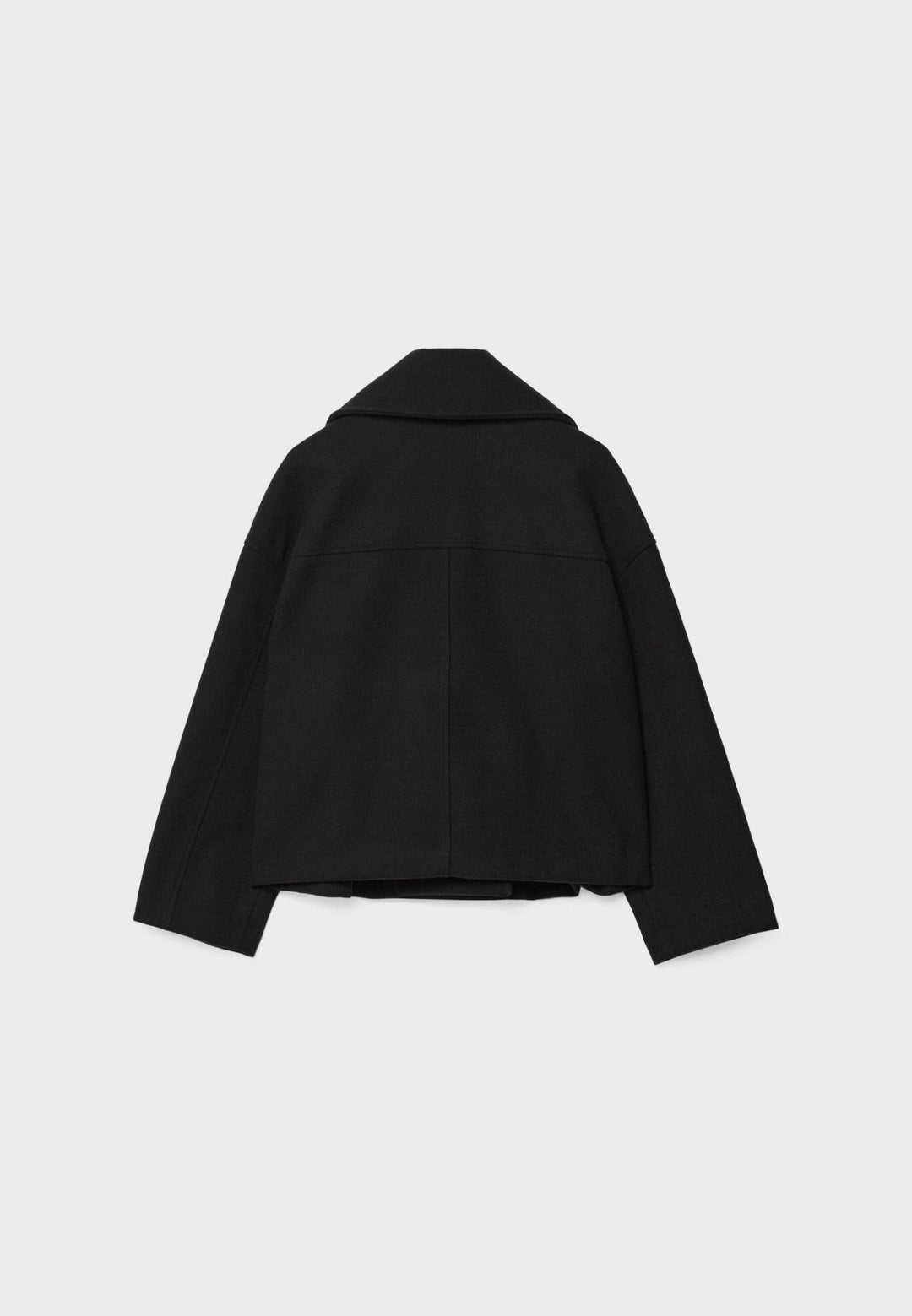 Fashionable womens jacket featuring a prominent lapel collar and buttons