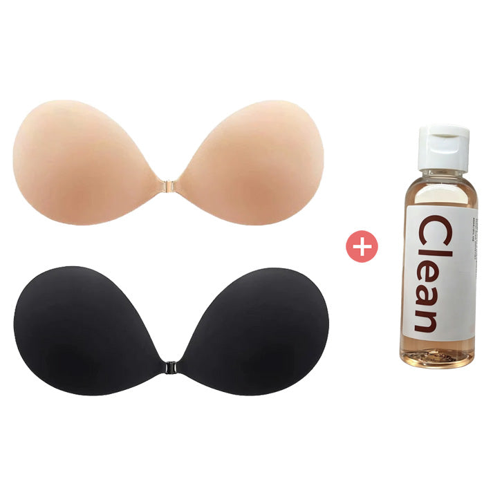 Flexible push-up adhesive bra molding to body shape