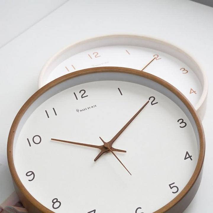 Minimalist round wooden wall clock for home decor